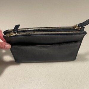 Mark & Graham Zoe Leather Folded Clutch, Navy